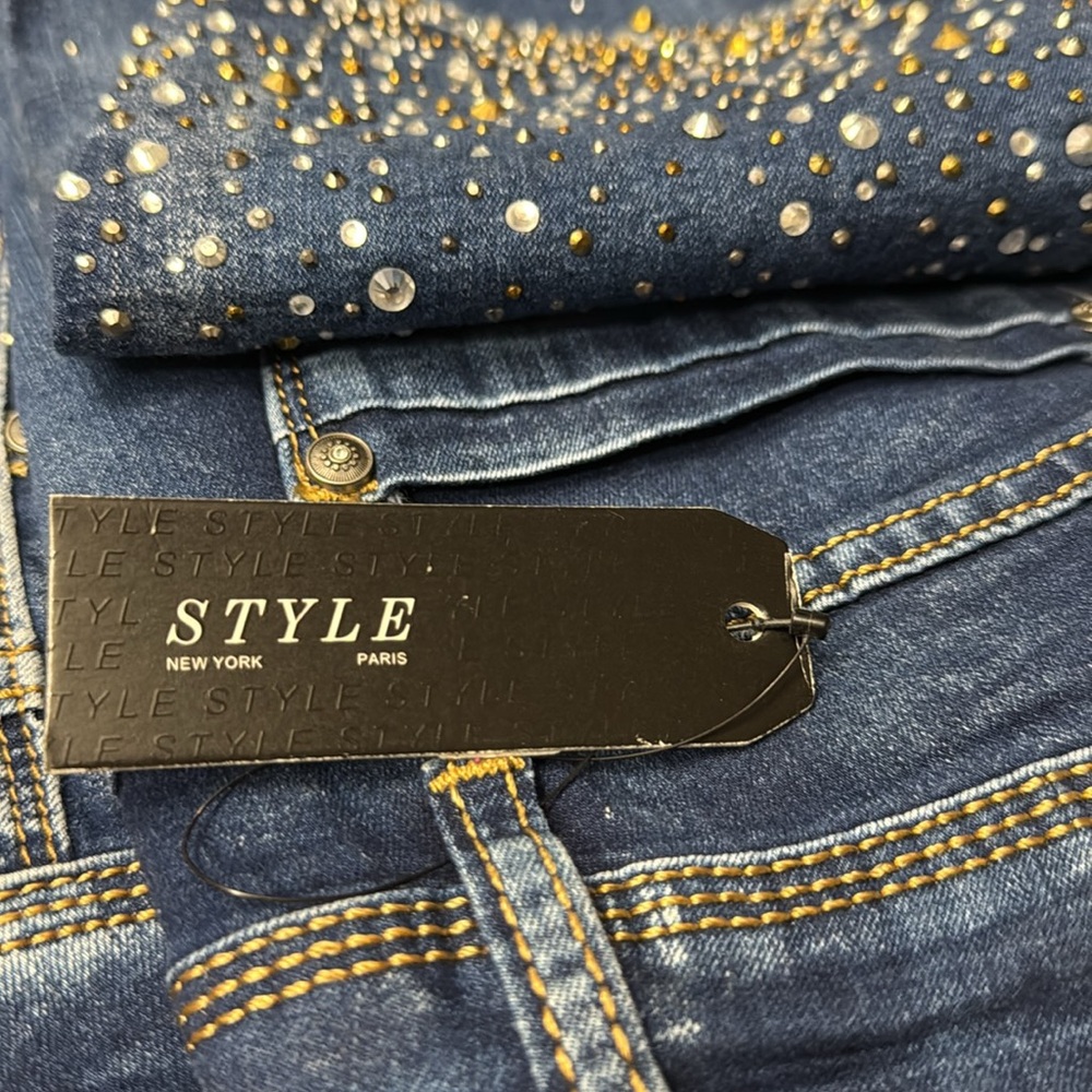 Blue Embellished Women's Jeans 10 - Picture 13 of 13